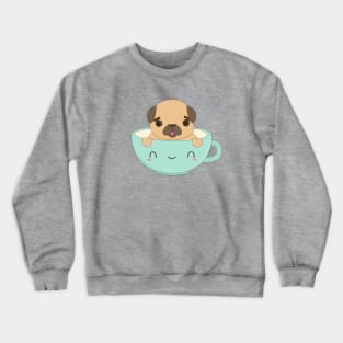 Kawaii Coffee Pug T-Shirt Crewneck Sweatshirt